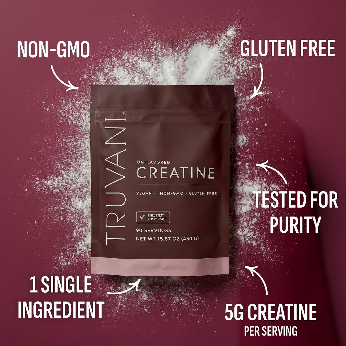 Truvani Creatina Monohidrato Polvo | 90 porciones