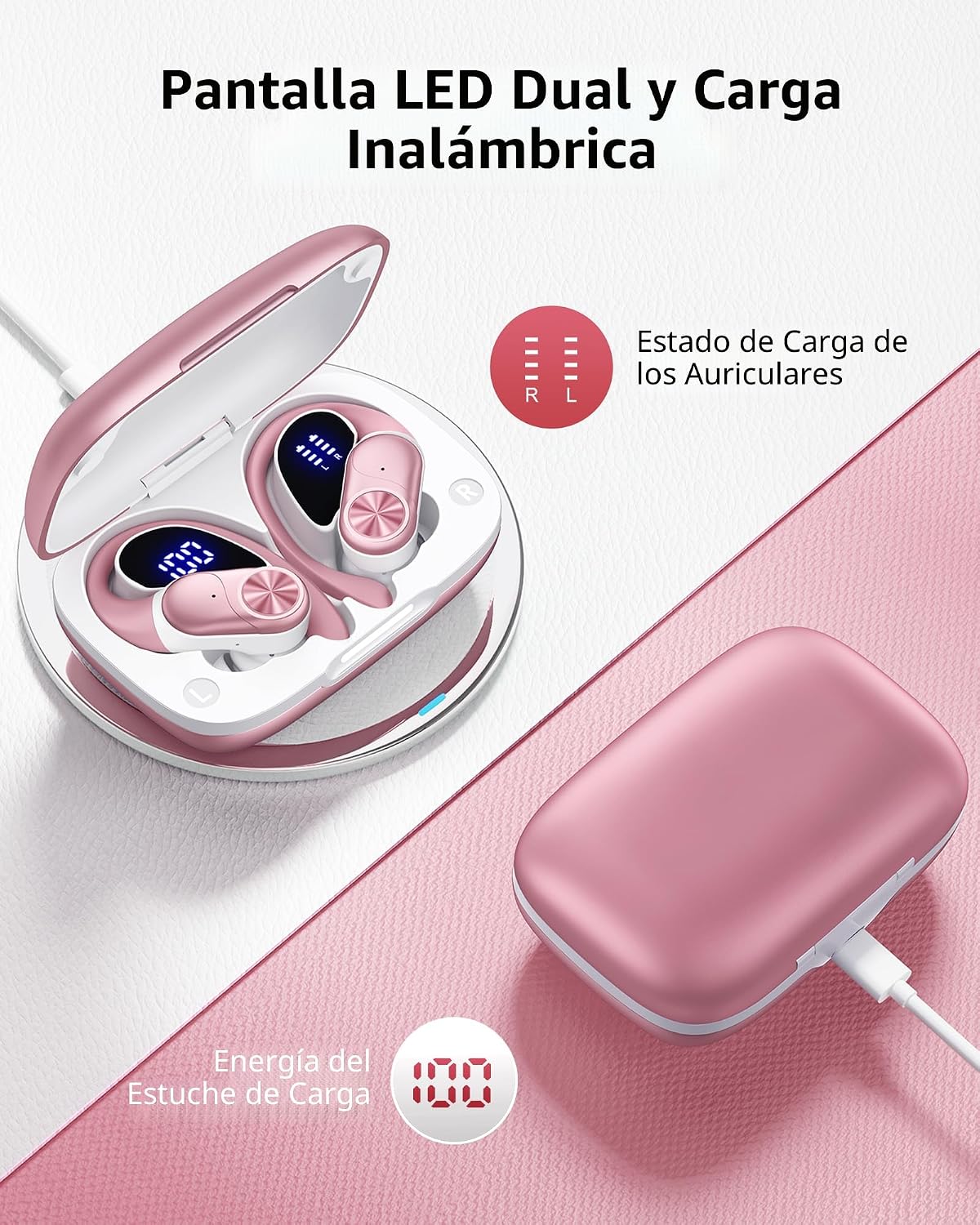 PocBuds Auriculares Bluetooth inalámbricos 80 horas de reproducción...