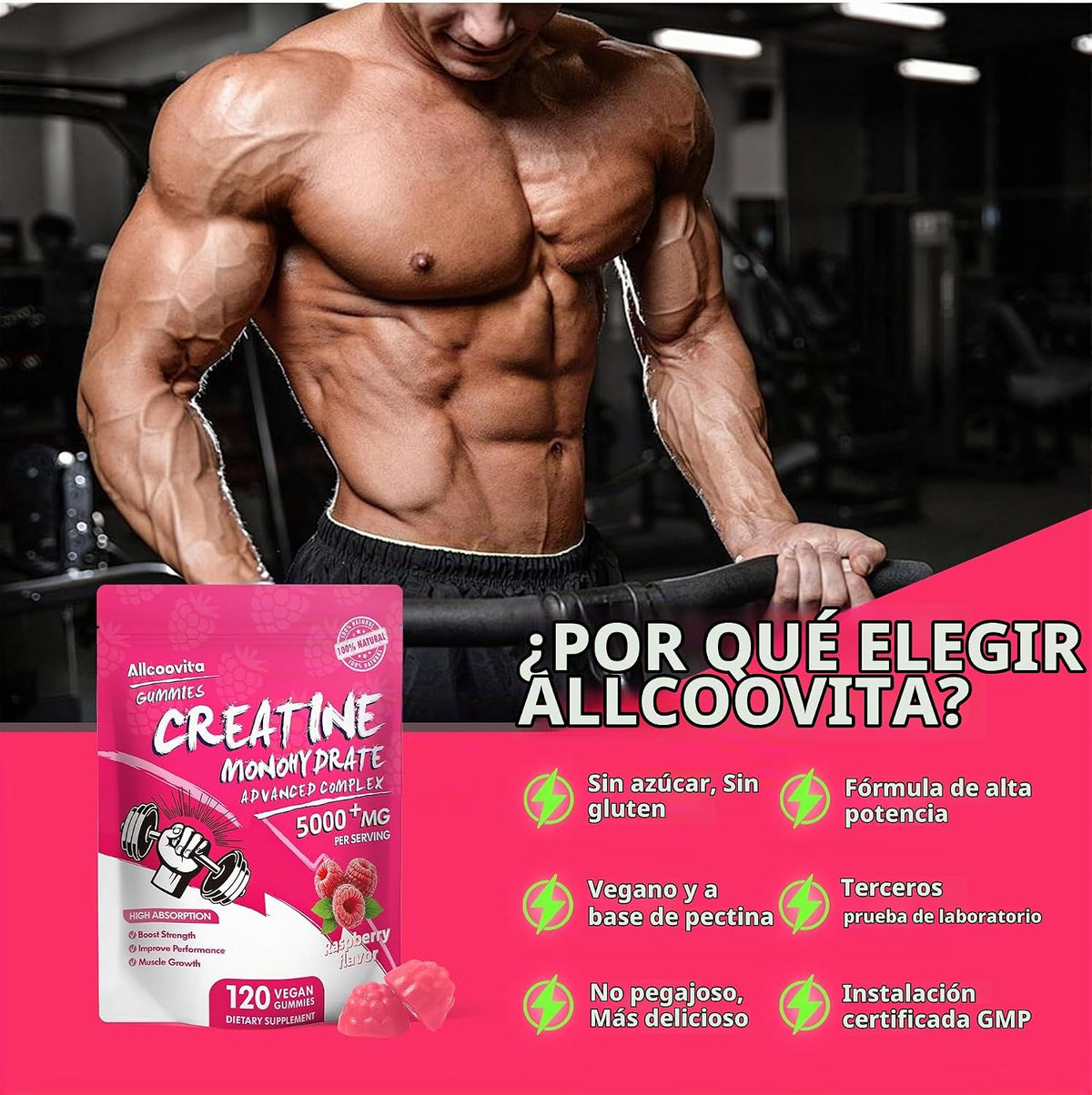Gomitas de creatina certificada por la NSF \u2013 Gomitas de monohi...