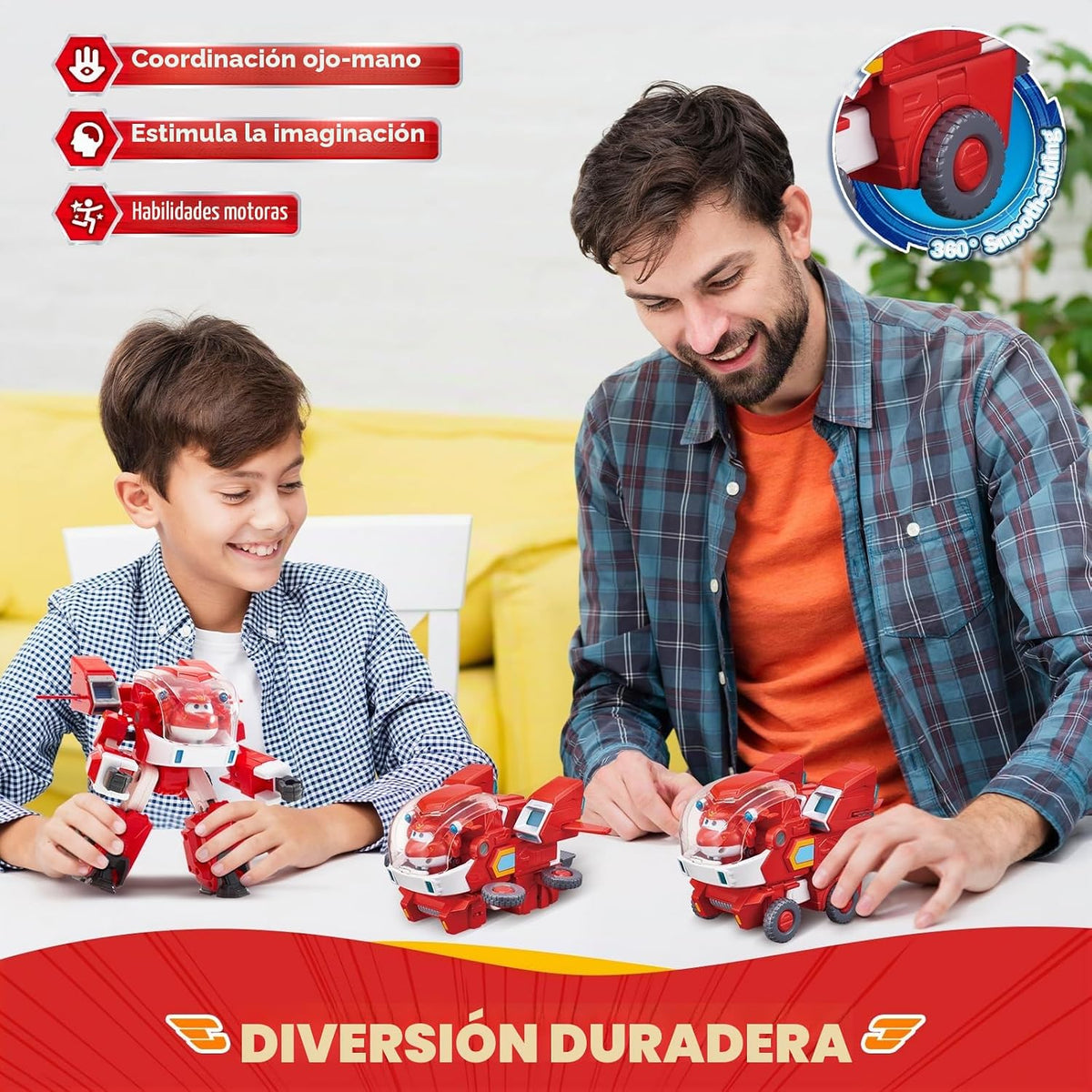 Super Wings Juguetes, robot transformador Super Mecha de Jett de 7...