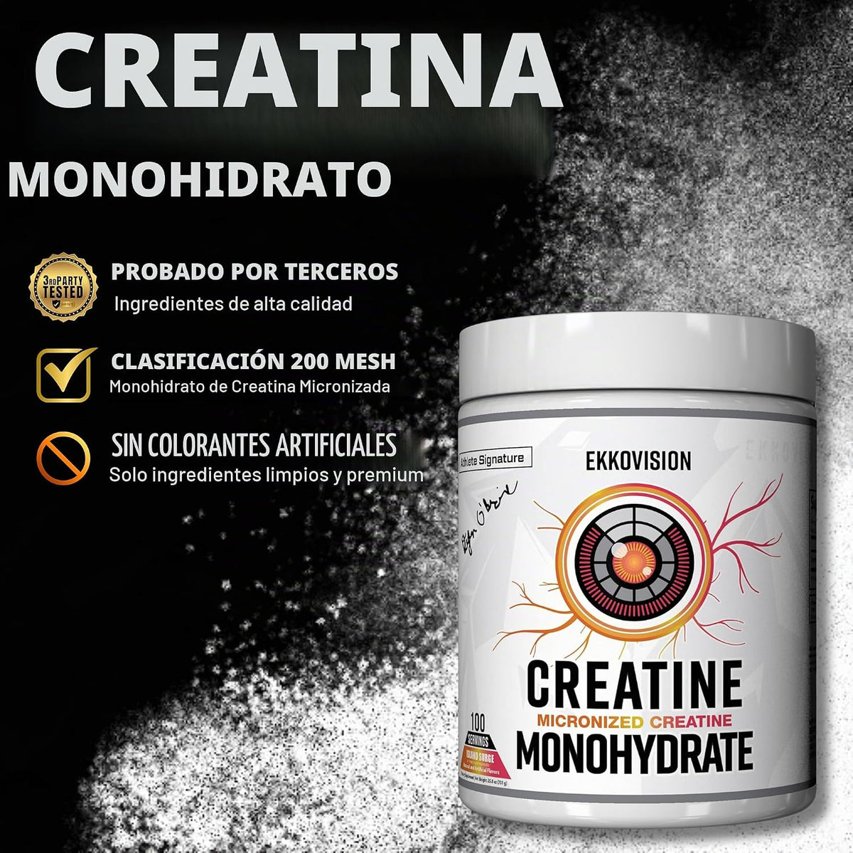 Ekkovision Polvo de monohidrato de creatina micronizado, Island Sur...