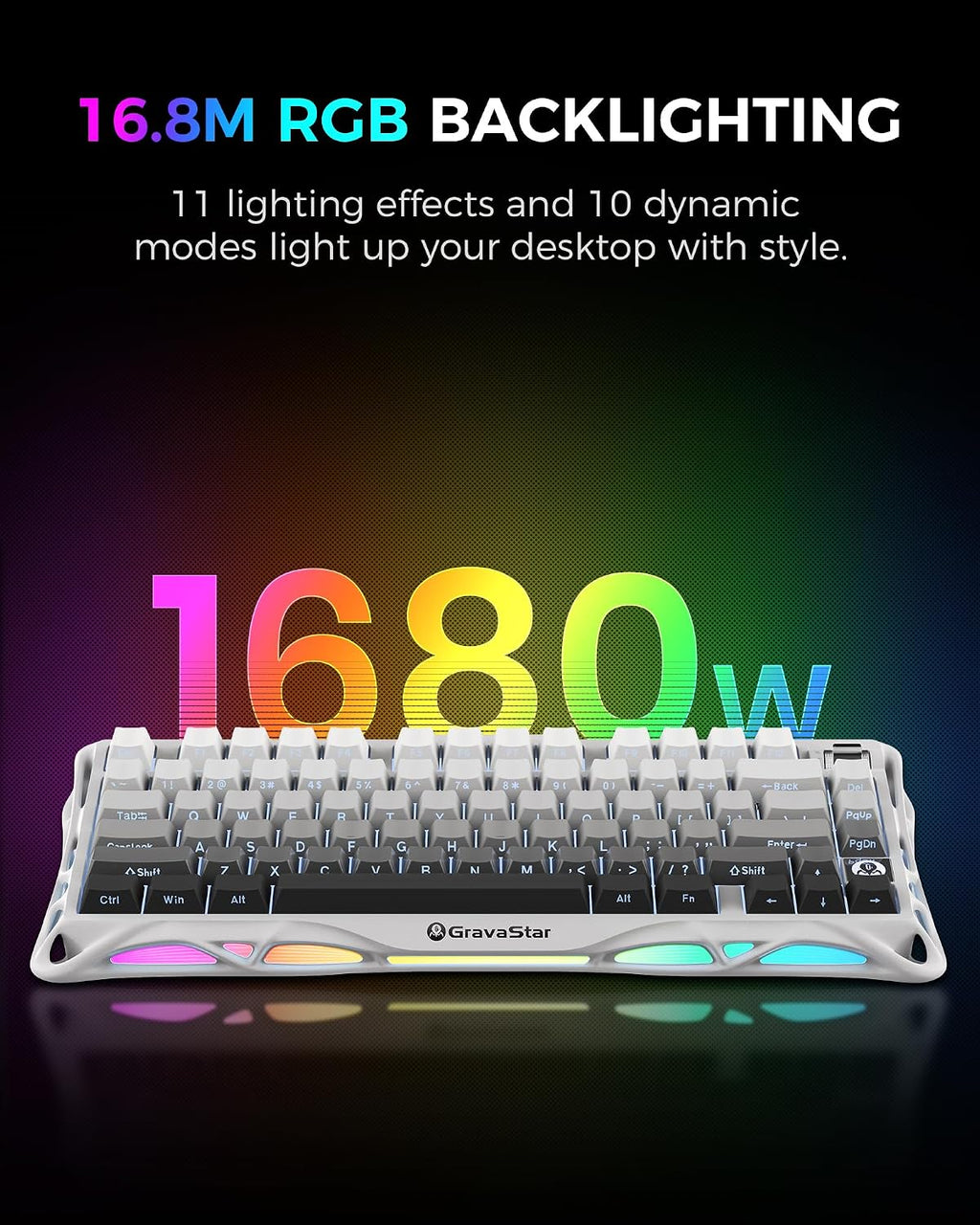 GravaStar Mercury K1 75% Teclado mecánico inalámbrico para juegos c...