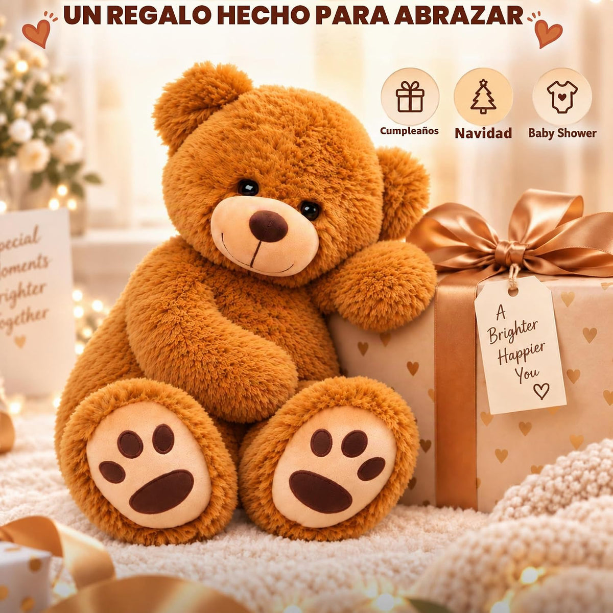 LotFancy Teddy Bear - Peluche de peluche suave de 20.0 in, color ma...
