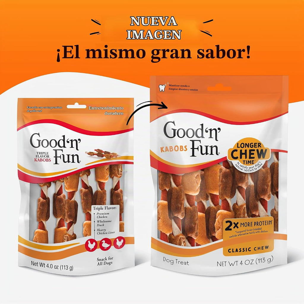 Good'N'Fun - Brochetas de cuero crudo de triple sabor para...