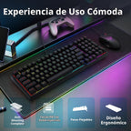 Teclado mecánico con cable HUO JI Z-99, sonido cremoso, retroilumin...