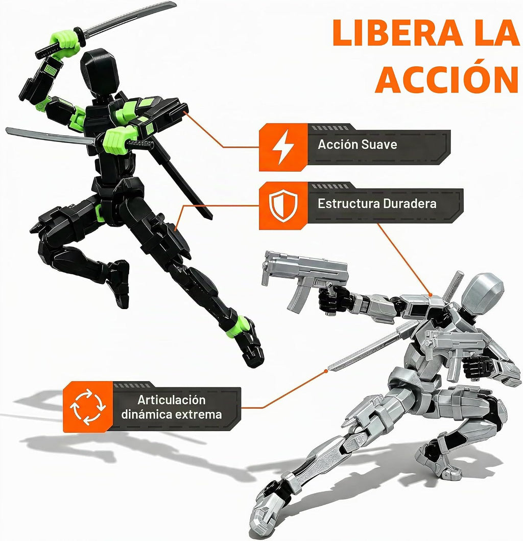 Titan 13 - Juego de figuras de acción de robot simulado multiarticu...