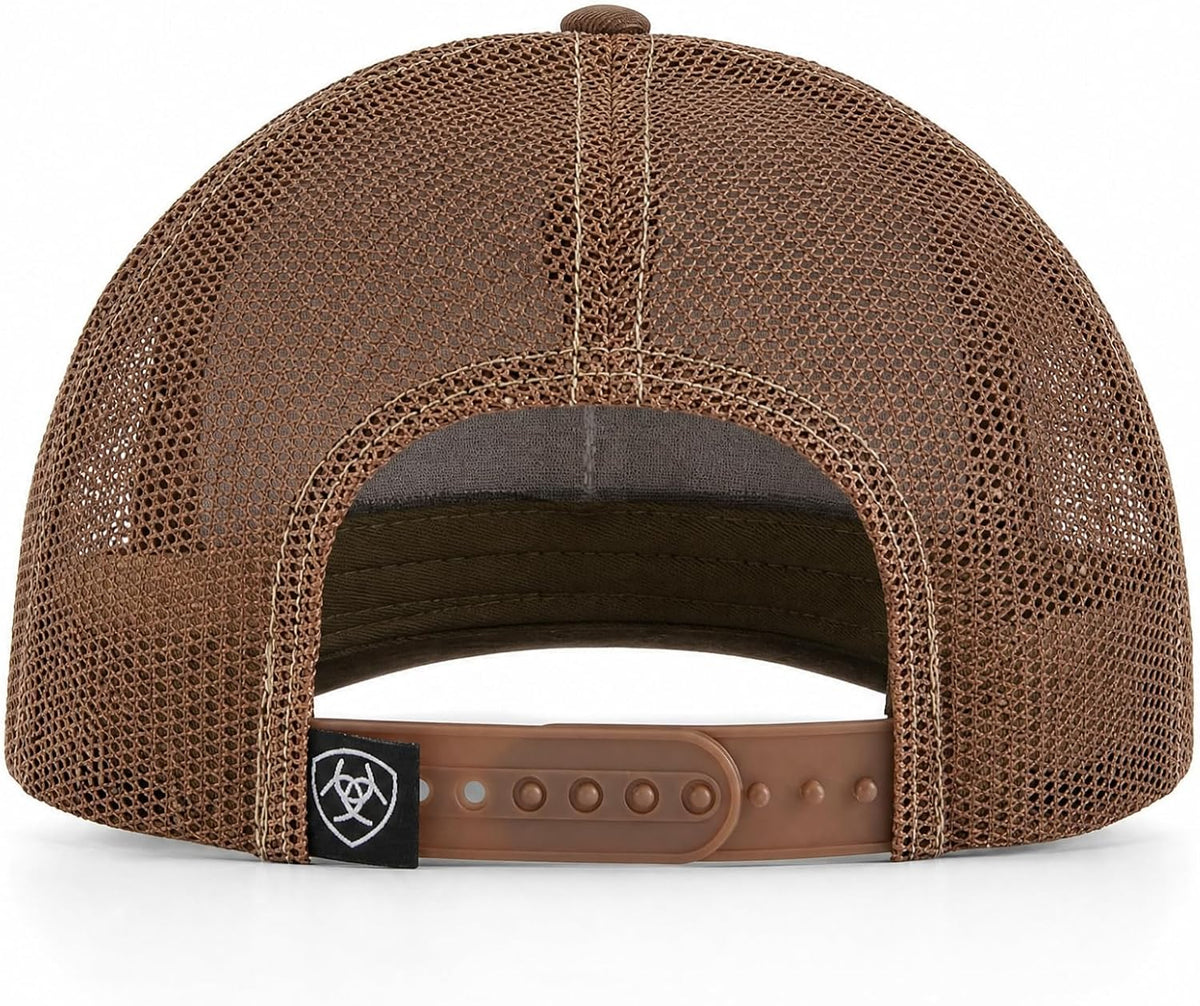Ariat Sombrero de malla para hombres negro rojo gris