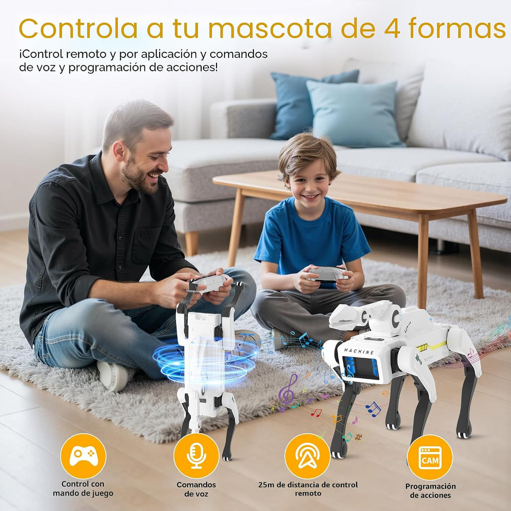 Dingdongwu - Perro robot con garra - Mascota STEM interactiva con c...