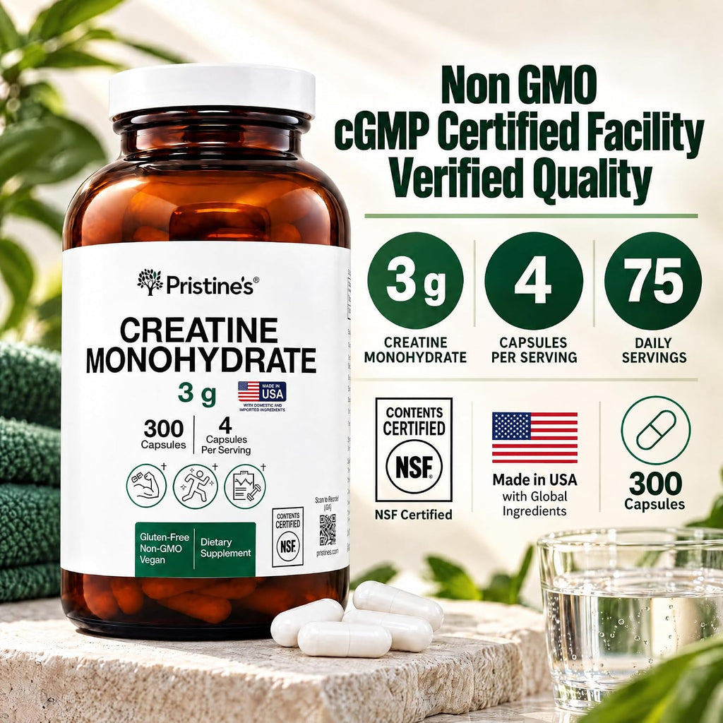 Cápsulas de suplemento de monohidrato de creatina certificada NSF d...