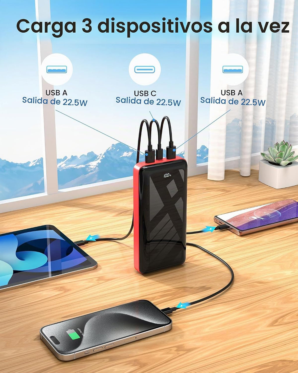 Batería de carga rápida portátil del banco 50000mAh 22.5W del poder...