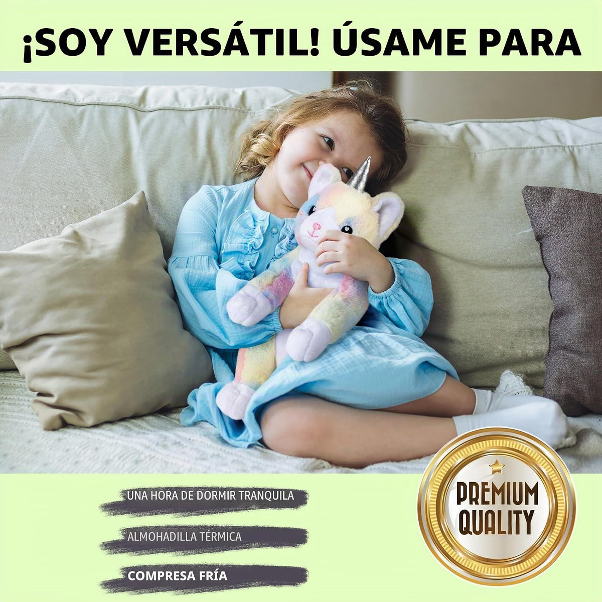 Happy Fuel Kittycorn - Gato de peluche para microondas, almohadilla...