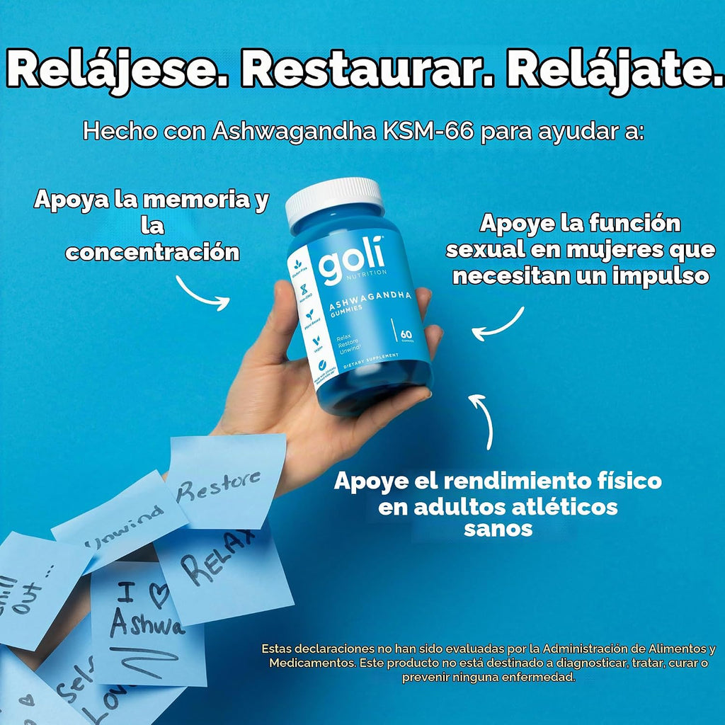 Goli Gomitas Ashwagandha y vitamina D, 120 unidades \u2013 Relájate...