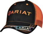 Ariat Sombrero de malla para hombres negro rojo gris