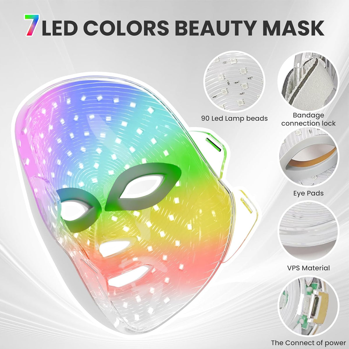 gelpal Máscara facial de cuidado de la piel LED de 7-1 colores, más...