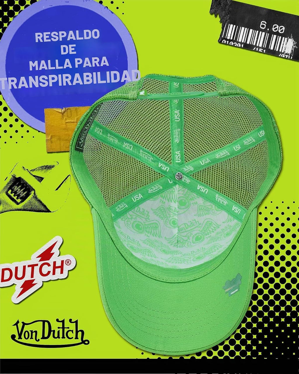 Von Dutch Gorra unisex de camionero \u2013 Gorra de béisbol retro c...