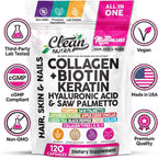Clean Nutra Multimane Colágeno Biotina Queratina Ácido Hialurónico...