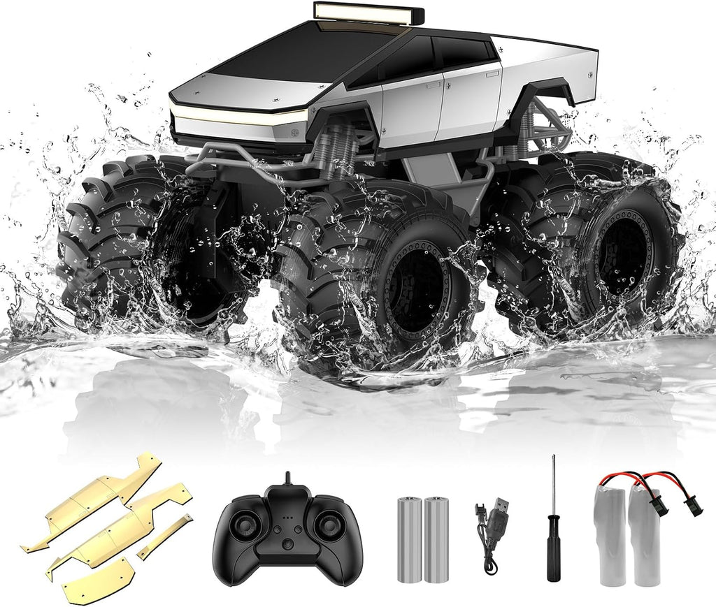 Auto de control remoto anfibio, camión monstruo 1:18 juguetes para...