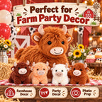 TOYSYM Highland Cow - Animal de peluche con bebés, juego familiar d...