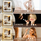 FENNIO Espejo de tocador con luces \u2013 Espejo de maquillaje con...