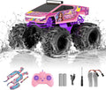 Coche de control remoto anfibio | juguete de camión monstruo rosa 1...