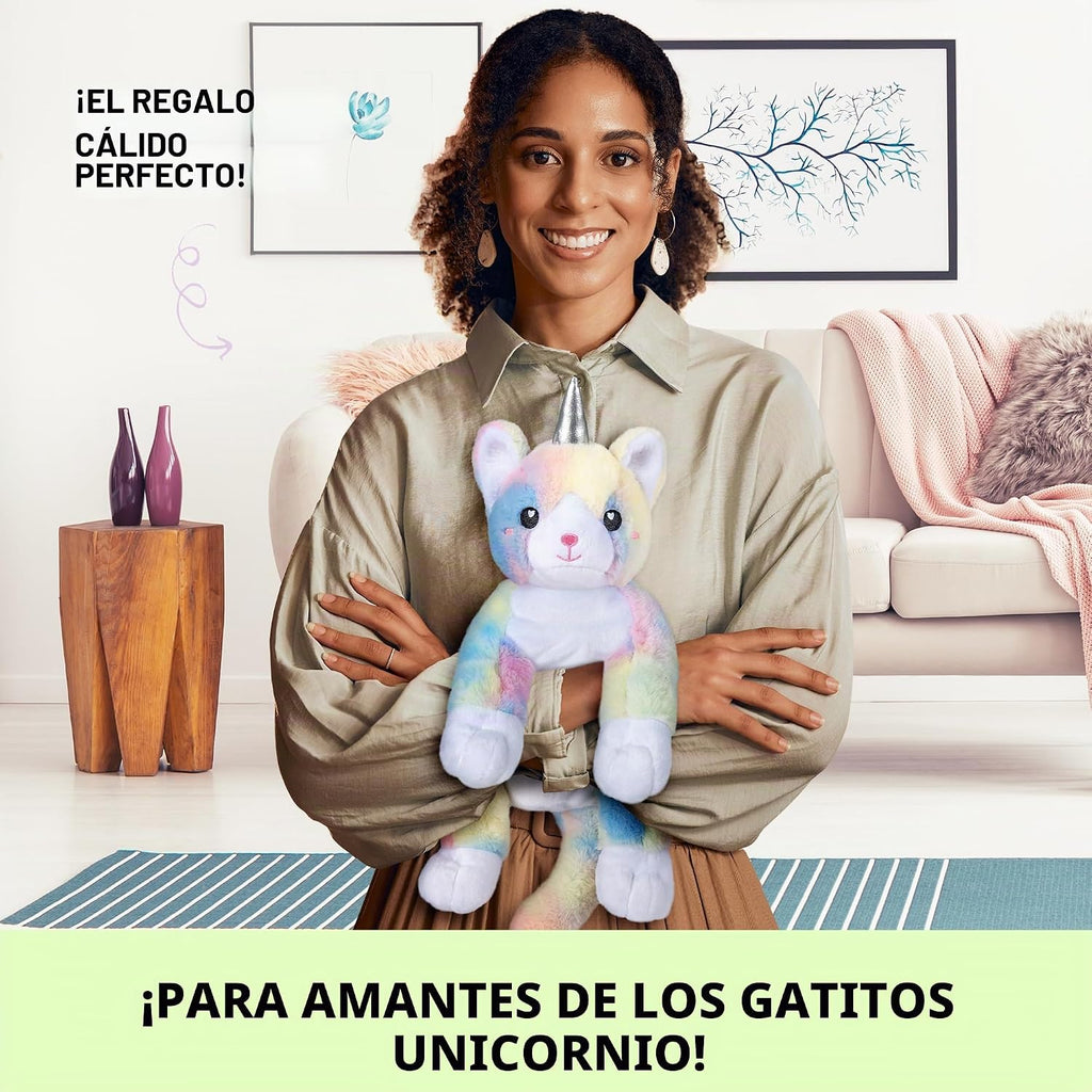 Happy Fuel Kittycorn - Gato de peluche para microondas, almohadilla...