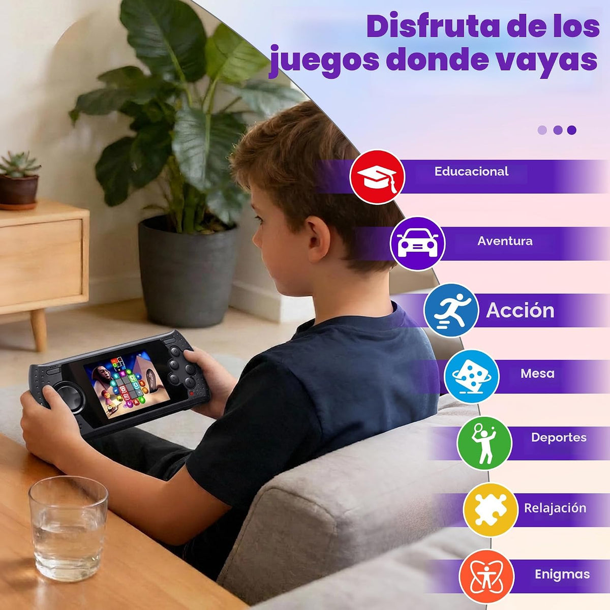 Consola de Juegos Portátil de 16 Bits para Niños con 230 Videojuego...