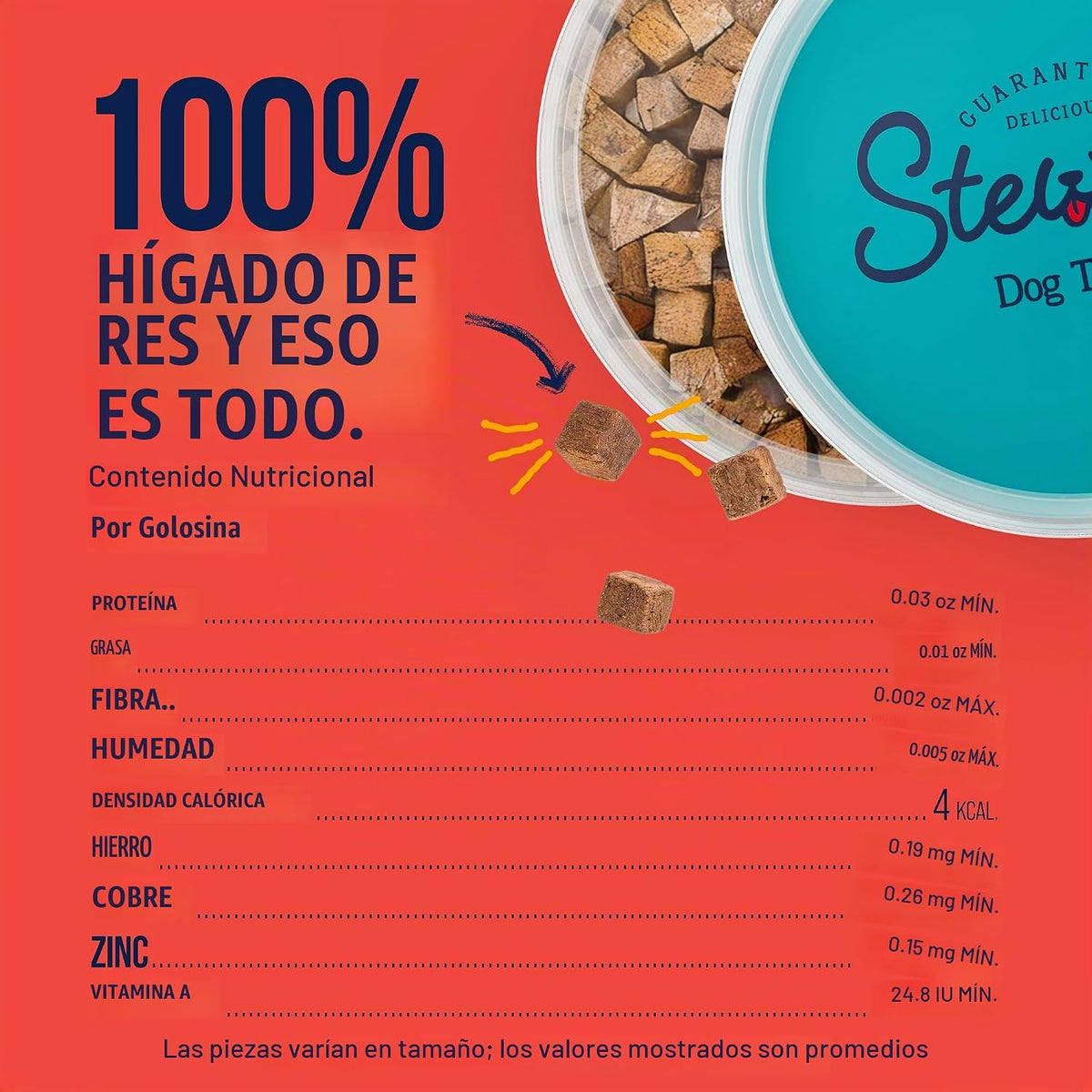 Golosinas de hígado de res para perros Stewart, 2 oz, ~45 piezas, c...