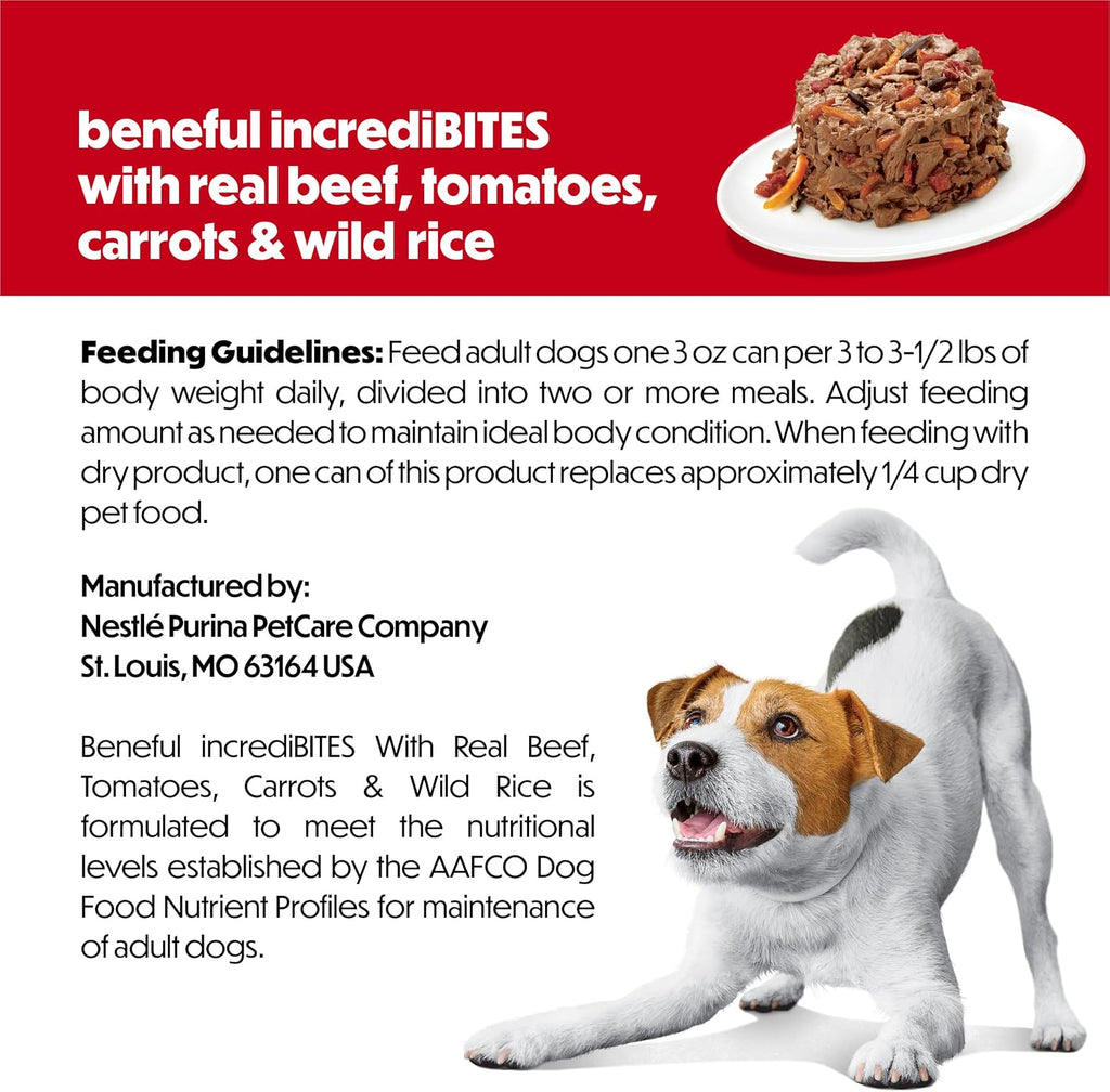 Purina Beneful IncrediBites - Alimento húmedo pequeño para perros e...