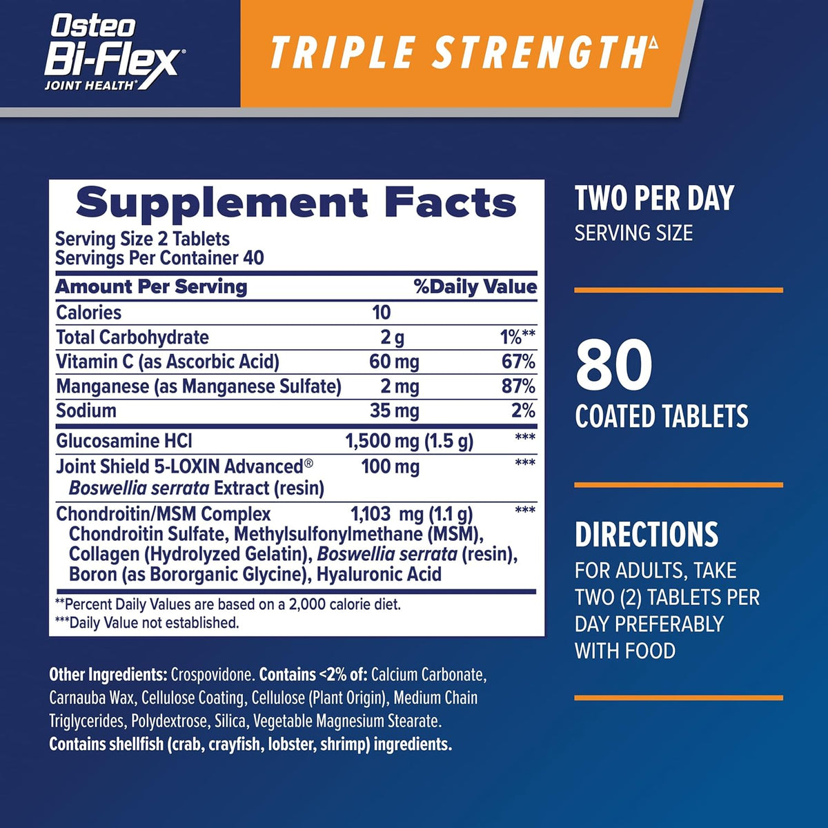 Osteo Bi-Flex Triple Fuerza, Glucosamina Condroitina con Vitamina C...