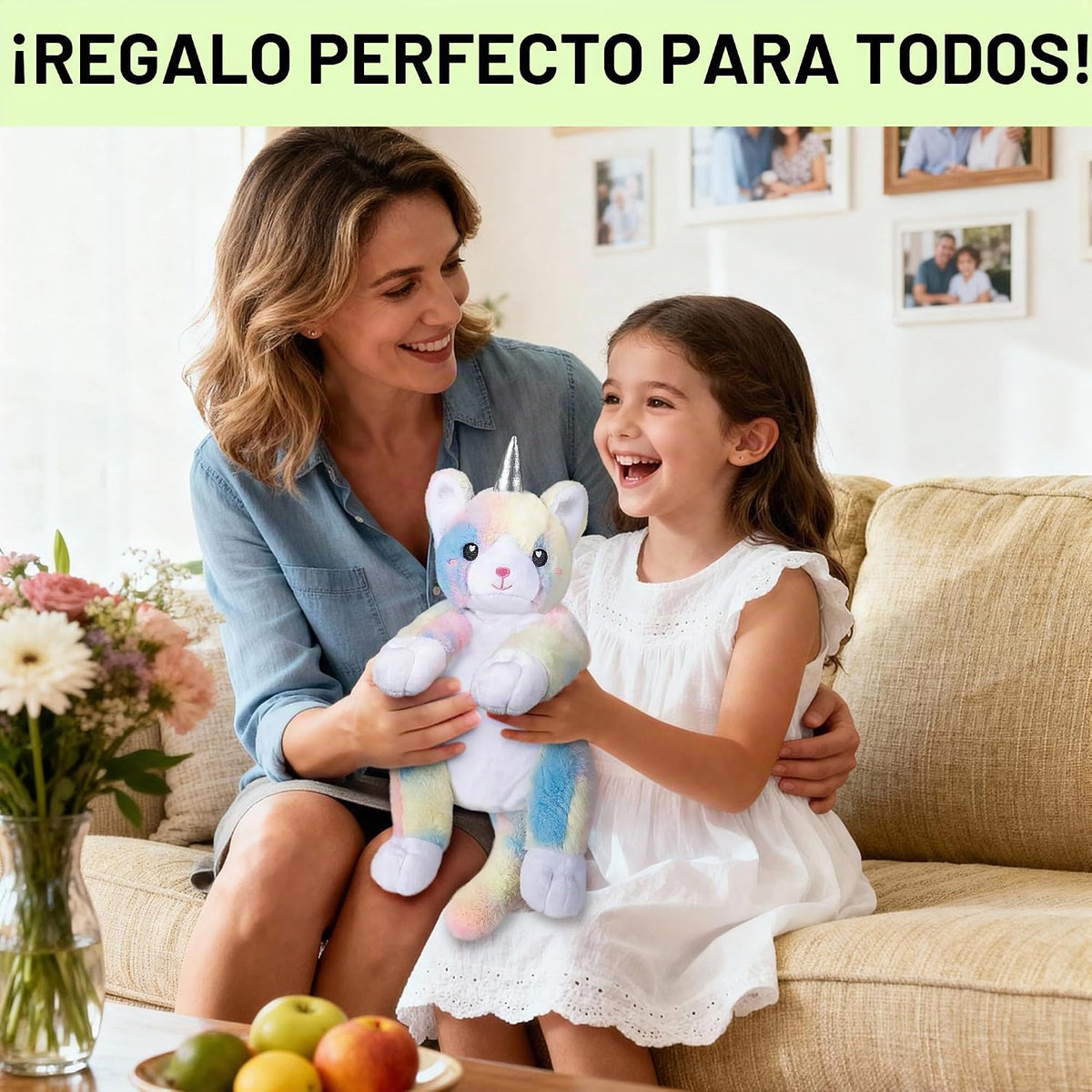 Happy Fuel Kittycorn - Gato de peluche para microondas, almohadilla...