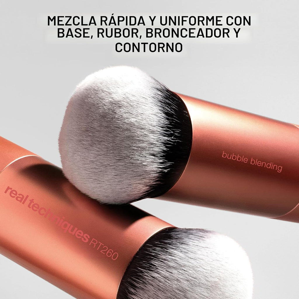 Real Techniques, brocha de maquillaje Bubble Blending, brocha multi...