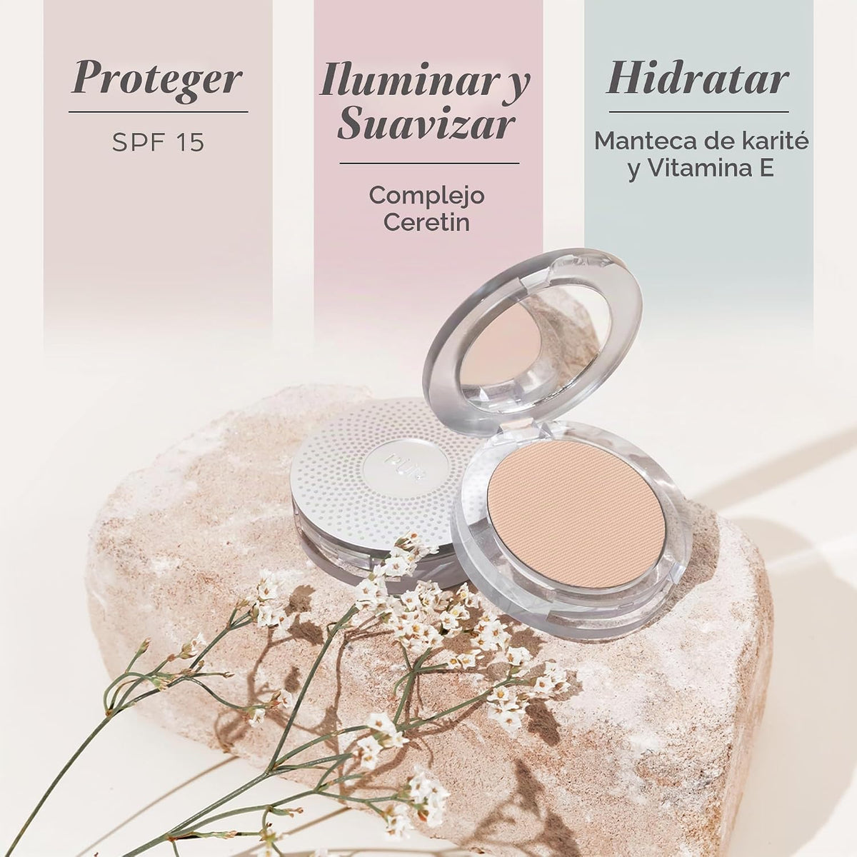 Base de maquillaje mineral prensada 4 en 1 PÜR con SPF 15