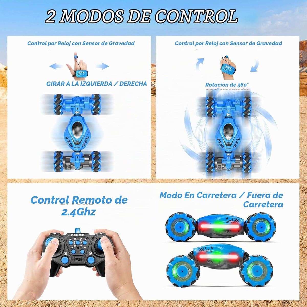 Fosgoit Auto RC con detección de gestos de acrobacias, juguetes par...
