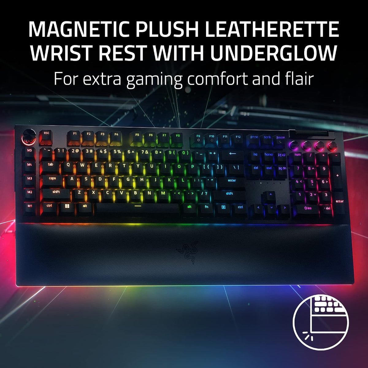 Teclado mecánico para juegos Razer BlackWidow V4 Pro con cable, int...