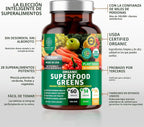 Paquete de 2 superalimentos verdes orgánicos N1N Premium, frutas y...