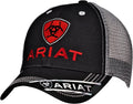 Ariat Sombrero de malla para hombres negro rojo gris