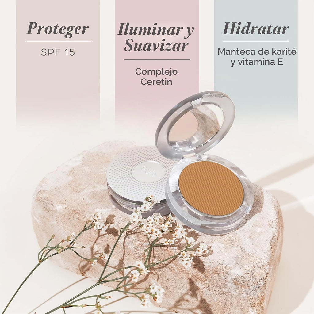 Base de maquillaje mineral prensada 4 en 1 PÜR con SPF 15