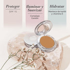 Base de maquillaje mineral prensada 4 en 1 PÜR con SPF 15