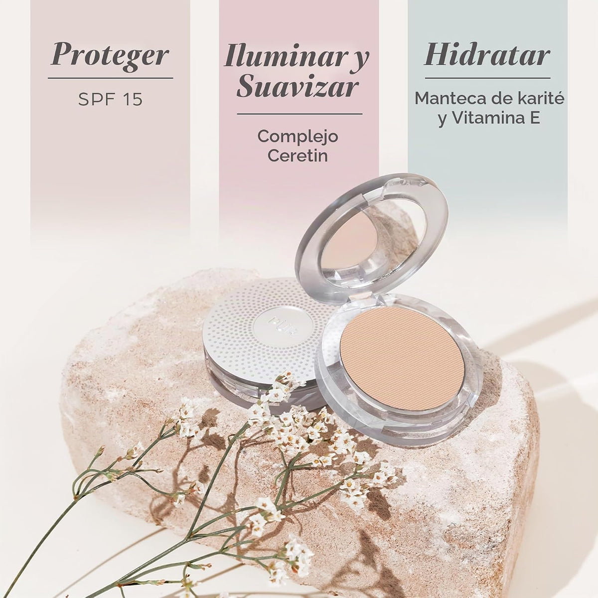 Base de maquillaje mineral prensada 4 en 1 PÜR con SPF 15