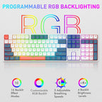 Redragon K668 PRO Teclado inalámbrico para juegos RGB con junta de...