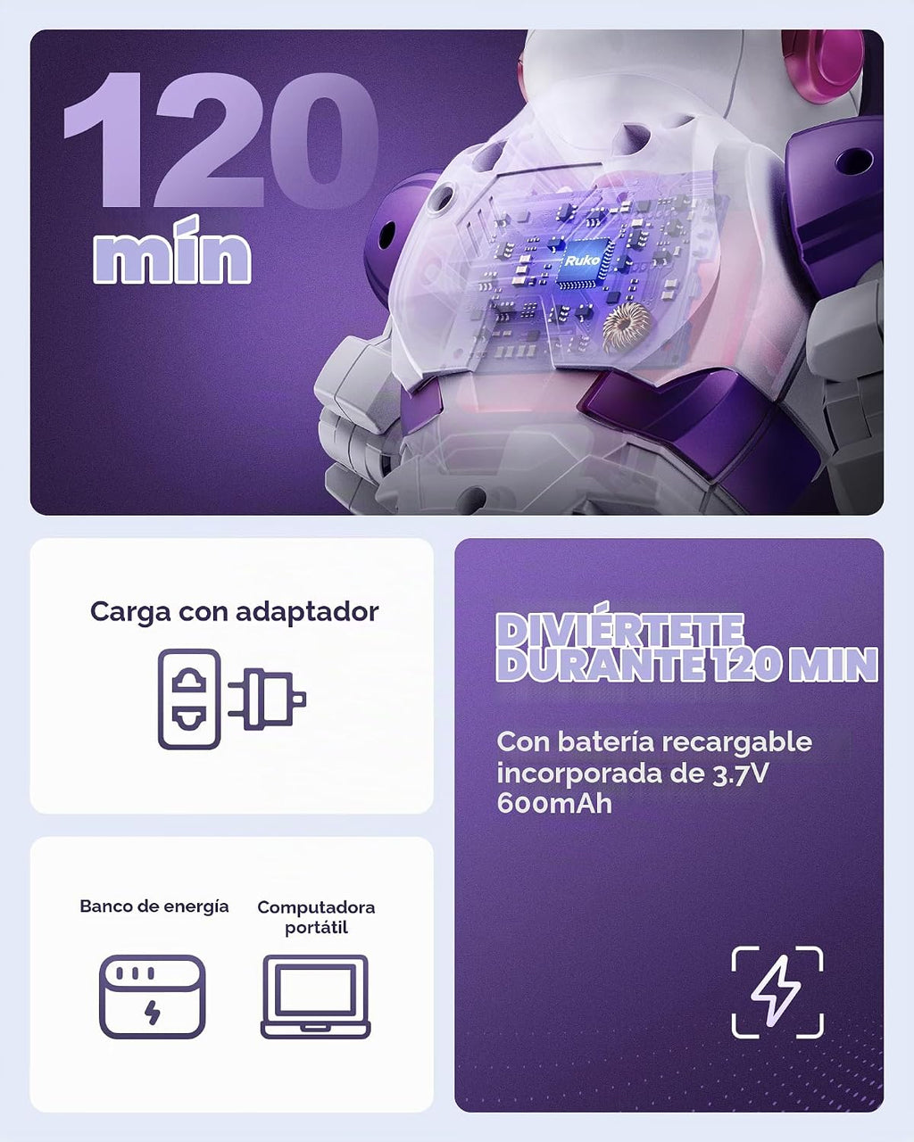 Ruko 6088 Robot bailarín para niñas con control por APP, control re...