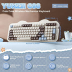 YUNZII Teclado mecánico inalámbrico C98 Cute Cake (Choco, interrupt...