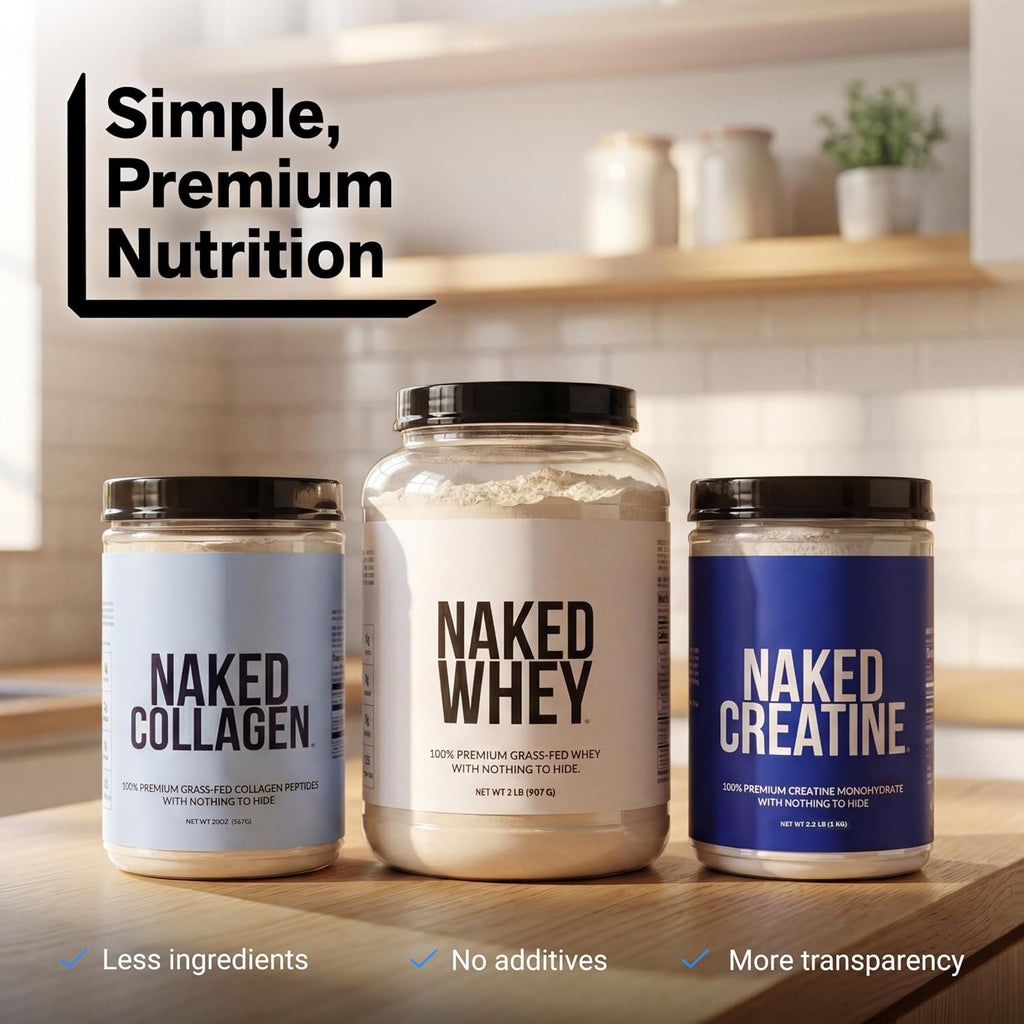 NAKED Creatina - Monohidrato de creatina con sabor a fresa - Polvo...