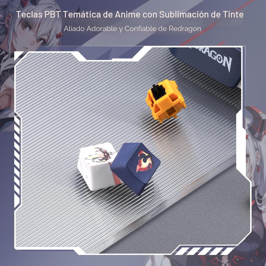 Redragon K686 PRO Teclado inalámbrico para juegos con junta RGB, te...