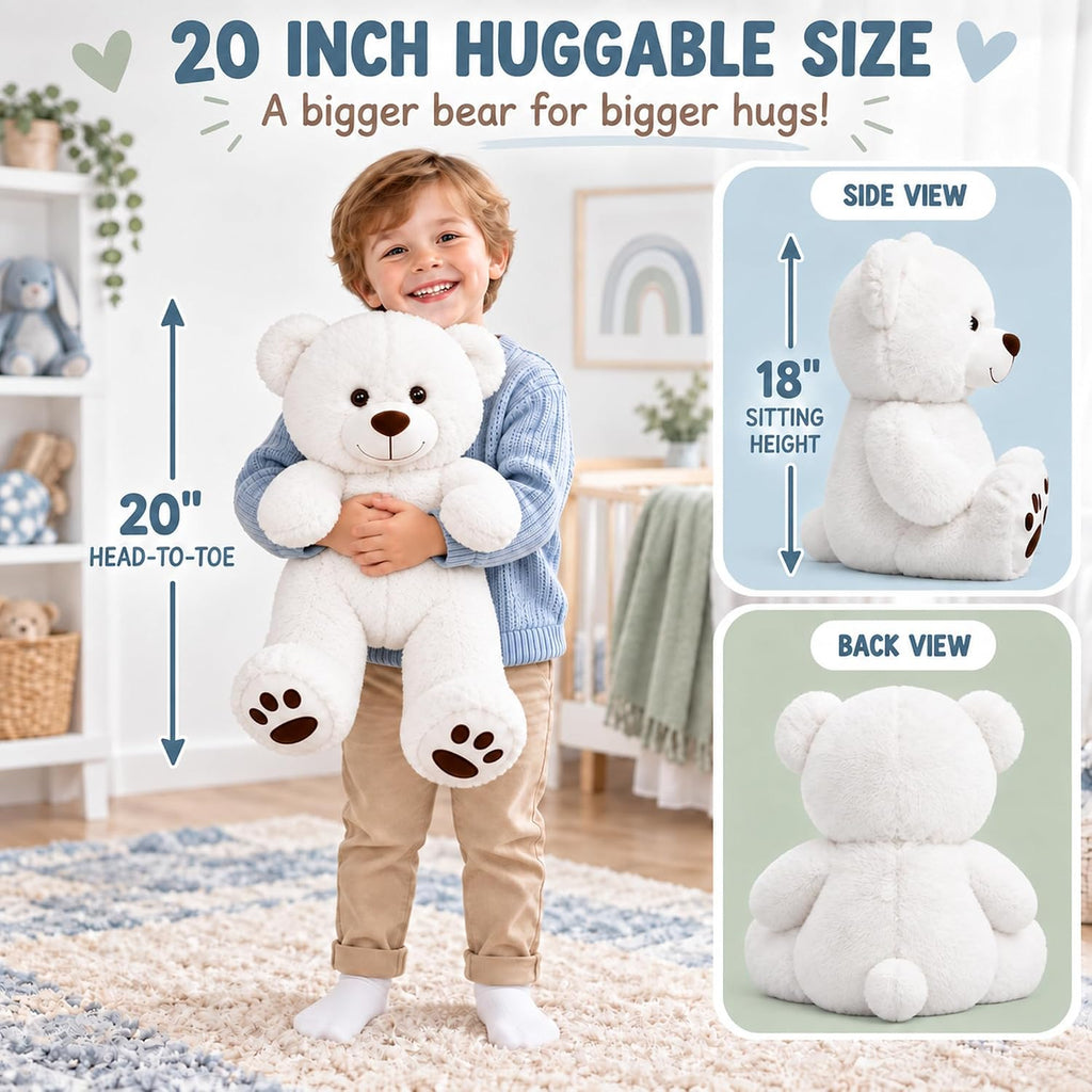 LotFancy Teddy Bear - Peluche de peluche suave de 20.0 in, color bl...