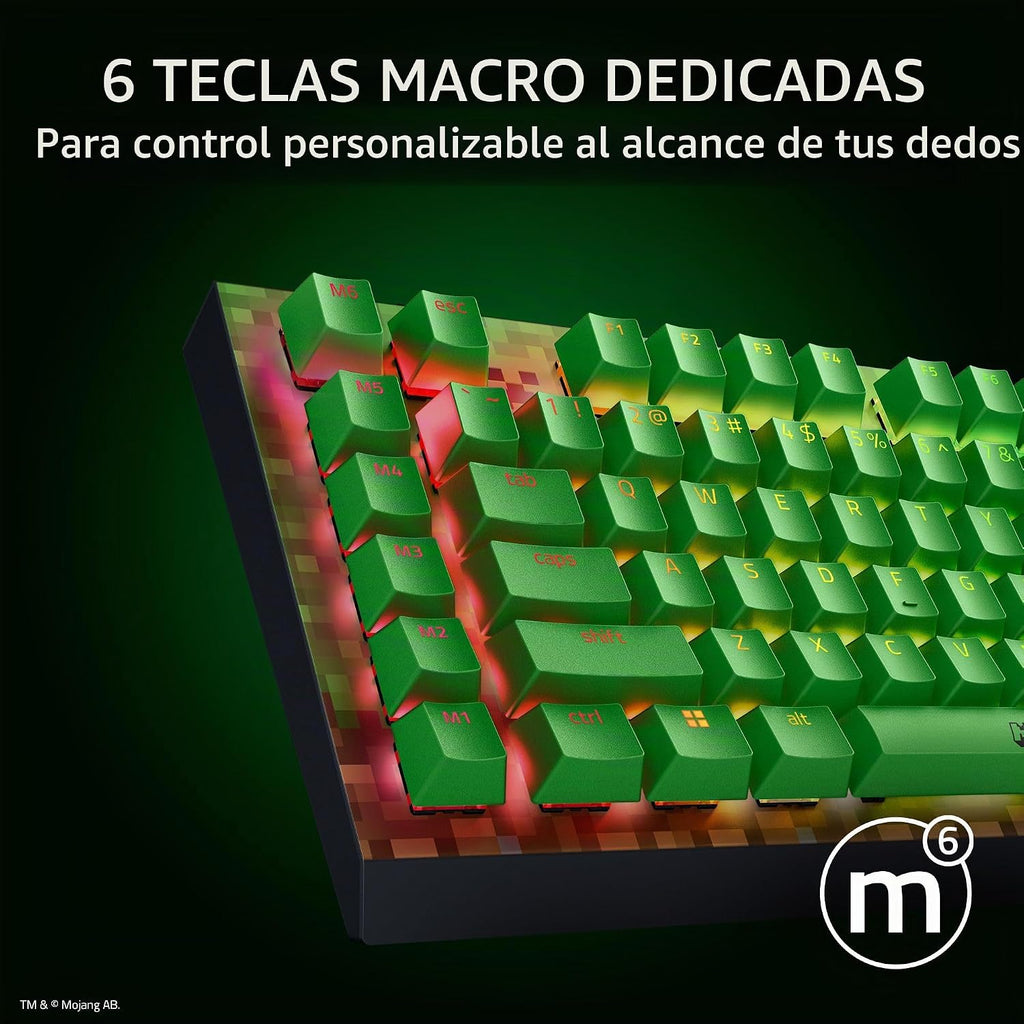 Razer Teclado mecánico BlackWidow V4 X para juegos, edición Minecra...