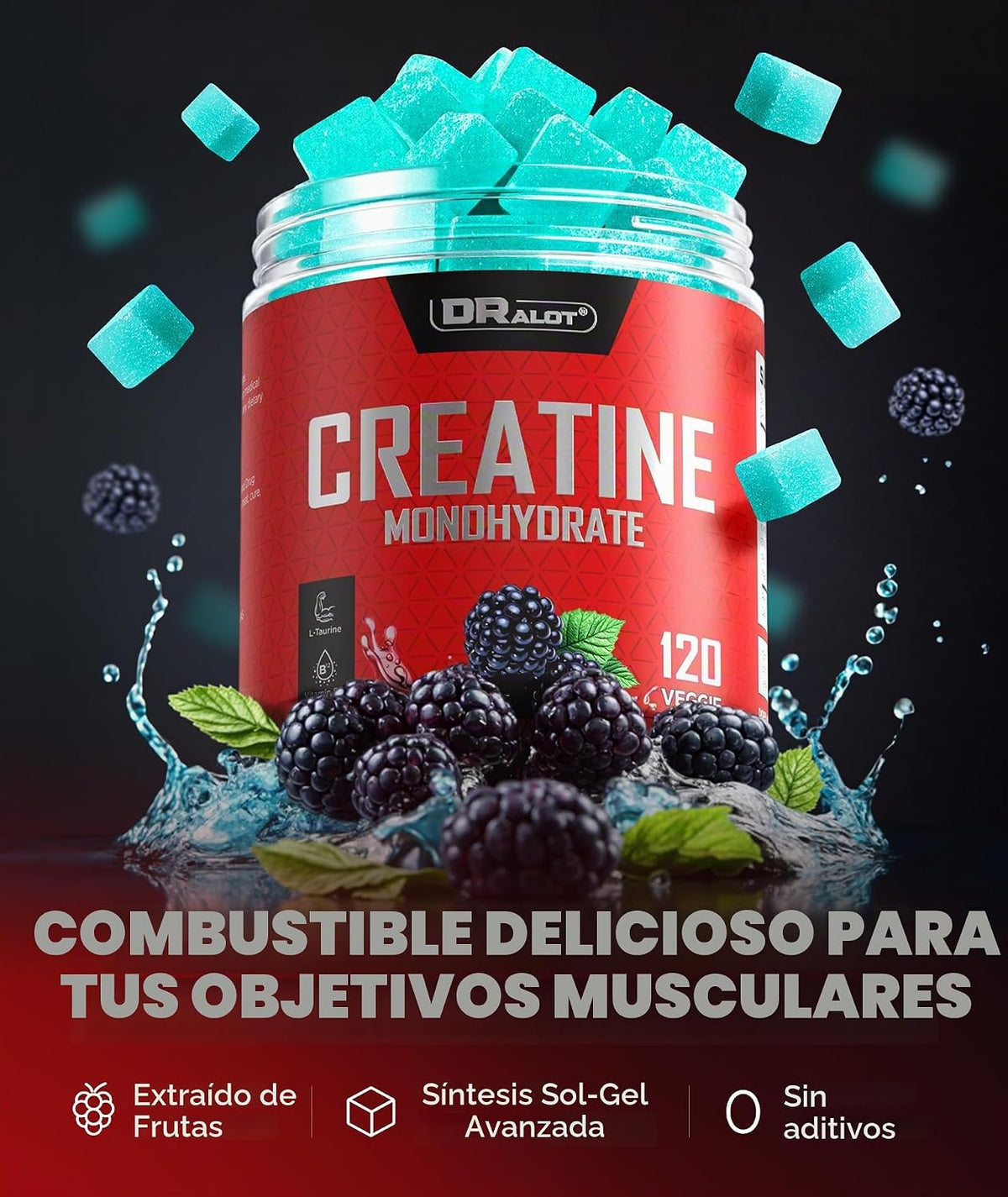 Dralot Nutrition Gomitas de monohidrato de creatina con 99.99% de m...