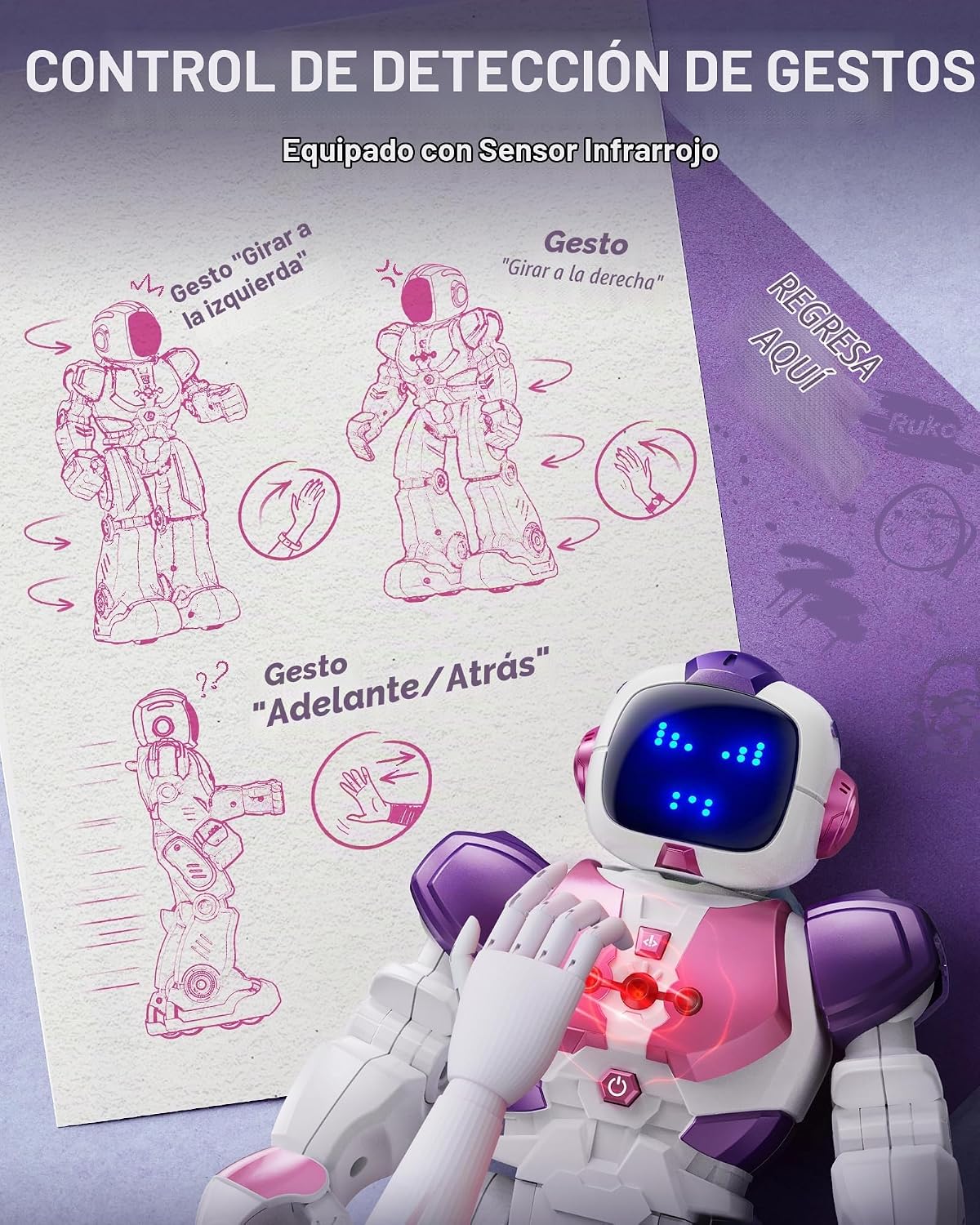 Ruko 6088 Robot bailarín para niñas con control por APP, control re...