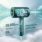 Secador de pelo iónico plegable con difusor, 1875W verde | Motor de...