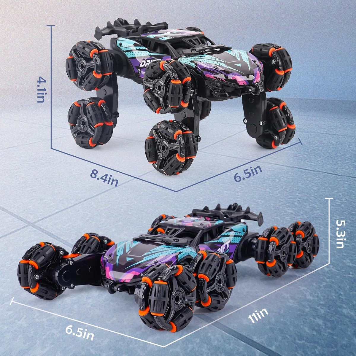 NEXBOX Cool 8 ruedas controladas a mano RC Stunt Car, juguete | reg...